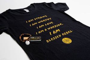 WARRIOR ~ I AM... BUNDLE (WOMEN'S T-SHIRT, OIL & BRACELET)