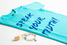 Load image into Gallery viewer, SPEAK YOUR TRUTH BUNDLE (WOMEN&#39;S T-SHIRT, OIL &amp; BRACELET)
