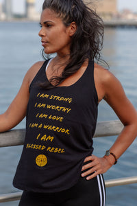 BLACK "I AM..." WOMEN'S TANK TOP