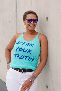 TEAL "SPEAK YOUR TRUTH" WOMEN'S TANK TOP